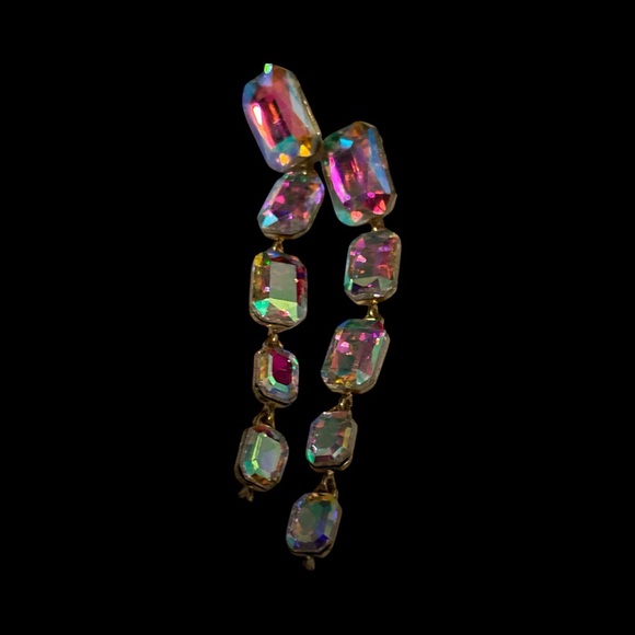 Gift with purchase Long Dangling Crystal Earrings - vintage 80’s - Picture 9 of 9